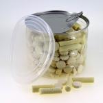 50ML Clear Plastic Cylinder , Transparent PET Easy Open Can with Alu Lid for sale