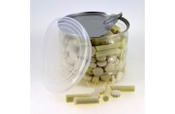 China 50ML Clear Plastic Cylinder , Transparent PET Easy Open Can with Alu Lid supplier