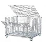 China Nestable Stackable Steel Q235 Wire Mesh Container For Supermarket Storage manufacturer
