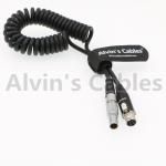 12V Female Coiled Arri Power Cable Lemo 2 Pin Male To Mini XLR 4 Pin For TV Logie Monitor for sale