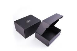 China Black Custom Flat Shipping Mailer Boxes With Custom Design supplier