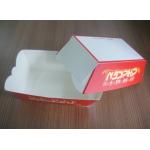 Red Fast Food Paper Box For Food On The Go , OEM Logo Printed for sale