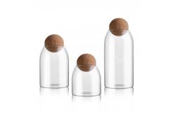 China 500ml Candy Airtight Glass Jar With Cork Ball Lid supplier