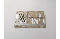 China Frosted Engraved Silver Etch Metal Business Cards 85x54mm supplier