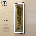 Hotel Decoration Full Length Vanity Mirror With Black Frame Around Light for sale