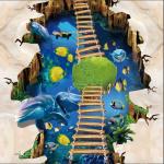 Linoleum 3D Flooring With Limestone Waterproof Art PVC Vinyl Flooring for sale