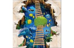 China Linoleum 3D Flooring With Limestone Waterproof Art PVC Vinyl Flooring supplier