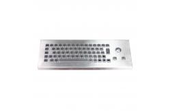 China Rugged Industrial Desktop Stainless Steel Metal Keyboard With Optical Trackball Mouse supplier