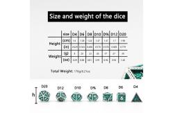 China Green DND Dragon and Dungeon Metal Dice Set Customized Personalized Rune Dice Set supplier