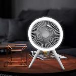 Cordless Mini Tripod Fan Outdoor Portable Camping Fan With Light for sale