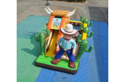 China PVC Inflatable West Cowboy Themed Dry Slide For Swimming Pool supplier