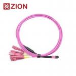 12 Fibers MPO to LC OM4 Fiber Optic MPO-LC 2.0mm Straight harness Cables for sale