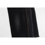 12  Oz Black And Black Backside Crosshatch Slub Denim Jeans  Fabric for sale