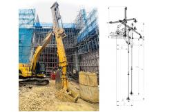 China 0.4-2.5cbm Excavator Attachment Hydraulic Telescopic Arm With Clamshell Grab supplier