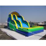 bounce round inflatable water slide , above ground pool water slide for sale
