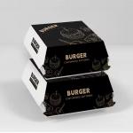 Customized Hamburger Box Eco-friendly Fast Food Food Grade White Cardboard Oil Resistant for sale