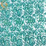Customized Green Bridal Handmade Beaded Lace Fabric for sale