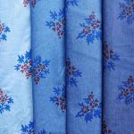 Soft Woven Flowers Pattern Printed Jean Denim Fabric 54.5 Inch for sale