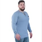 Knitted 7oz Interlock Fire Retardant Long Sleeve Shirts EN61482-2 Light Blue for sale