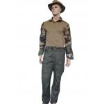 Semi Placket Camouflage Tactical Training Suit Frog Jacket Battle Trousers Quick Dry Camouflage Combat Shirt Tactical Clothing Ripstop Uniform for sale