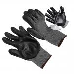 Black 18 Knitted Safety Work Glove Level 3 Cut Resistant Rubber Palm Coated Gloves for sale