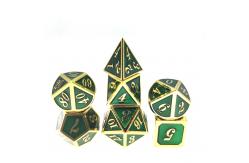 China Wear Resistant RPG Dice Set Plating Pink Metal Dice Polyhedral Gilt Green supplier