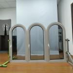 Double Tempered Glasses Aluminum Casement Windows Brown Modern Arc Windows Customized for sale