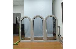 China Double Tempered Glasses Aluminum Casement Windows Brown Modern Arc Windows Customized supplier