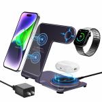 Y91 Stand Type Wireless Charger 15W 3 In 1 Fast Charger Suppport Iwatch Aluminum Alloy Fast Charger for sale