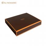 Flip Flap Folding Gift Boxes Custom Logo Brown Rigid Magnetic Closure Shoes Clothes Packaging Box for sale