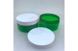 China Empty Plastic PET Jar With Green Body / Cream Jars Cosmetic Packaging supplier