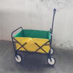 Activities Storage Portable 4 Wheels Folding Beach Wagon With Adjustable Handle for sale