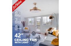 China Invisible Acrylic Lampshade Foldable Ceiling Fan With Dimmable Light supplier