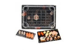 China Recyclable Plastic Sushi Takeaway Containers With Clear Lid supplier