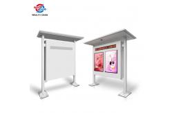 China Waterproof Outdoor LCD Digital Kiosk With Pillar Roof 2 Screens Display Individually supplier