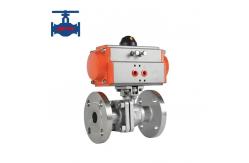 China ASME API Standard Pneumatic Actuator Stainless Steel CF8 CF8M Flanged Ball Valve supplier