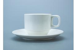China SGS White Stackable Ceramic Mug Cup With Handle supplier