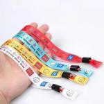 Customization Logo Polyester Woven Cloth Wristbands Concert Promotion Events Gift Adjustable Length Wristbands for sale