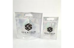 China Customized Logo Zip Lock  Bags Flat Holographic Film Mini Mylar Three Side Seal supplier
