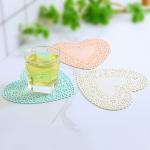 Heart Hollow Out PVC Heat Resistant Table Mats Plate Bowl Coaster for sale
