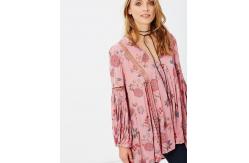 China Boho Style Women Floral Printed Blouse supplier
