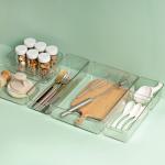 Eco friendly clear drawer divider adjustable plastic container drawer organizers for household for sale