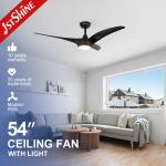 Support Dimmer LED ceiling fan popular style CE CB ETL certified 3 ABS plastic blades for sale