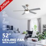 Dual-Style Ceiling Fan With Light And Reversible Black & Silver Blades Remote Control for sale