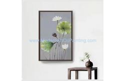 China Decorative Textured Lotus Floral Oil Painting Canvas Flower Wall Art Paintings supplier