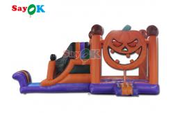 China Pumpkin Halloween Inflatable Bounce Castle With Slide Inflatable Combos For Party supplier