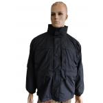 Stealth Black Military Parka with Detachable Thermal Liner and Utility Pockets