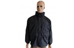 China Stealth Black Military Parka with Detachable Thermal Liner and Utility Pockets supplier