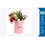 Waterproof Pink Cardboard Flower Boxes Handmade Round Corrugated Boxes for sale