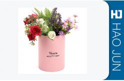 China Waterproof Pink Cardboard Flower Boxes Handmade Round Corrugated Boxes supplier